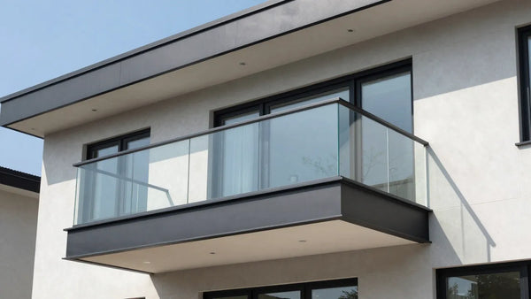 Modern glass railing compared to traditional metal picket railing