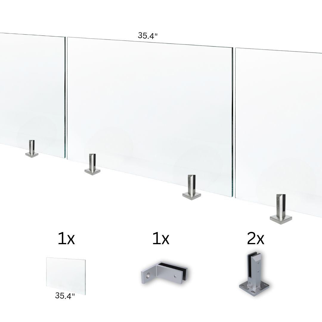 3 ft Glass Railing Kit – Compact DIY Solution - Glass Railings Supply