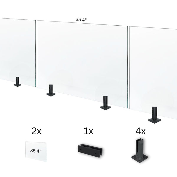 6 ft Glass Railing Kit – Easy DIY Installation - Glass Railings Supply