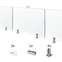 8 ft Glass Railing Kit – DIY Home Railing Kit - Glass Railings Supply